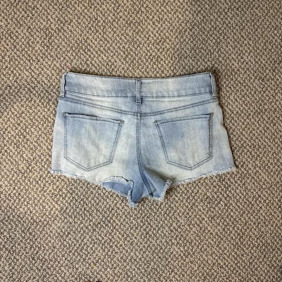 Y2K vintage light wash low rise ‘short-short’ mini micro denim shorts - Picture 5 of 6